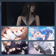 动漫鼠标垫超大号男生电竞游戏键盘垫禁欲系高颜值二次元电脑特大型桌垫学生书桌垫子加厚锁边定制订做