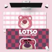 草莓熊超大鼠标垫女生高颜值动漫卡通鼠标垫子可爱定制电脑办公写字桌垫学生护腕锁边电竞游戏ins风键盘垫