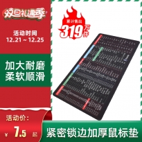快捷键鼠标垫大号办公电脑桌垫学生写字桌面全套做图大全键盘垫女
