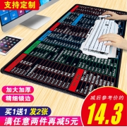 鼠标垫超大号可爱女加厚锁边广告定制定做电脑家用办公快捷键大全书桌垫子简约护腕ps做图word电竞游戏橡胶垫
