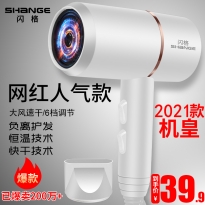 闪格电吹风机家用负离子护发大风力宿舍学生发廊专用冷热不伤发筒